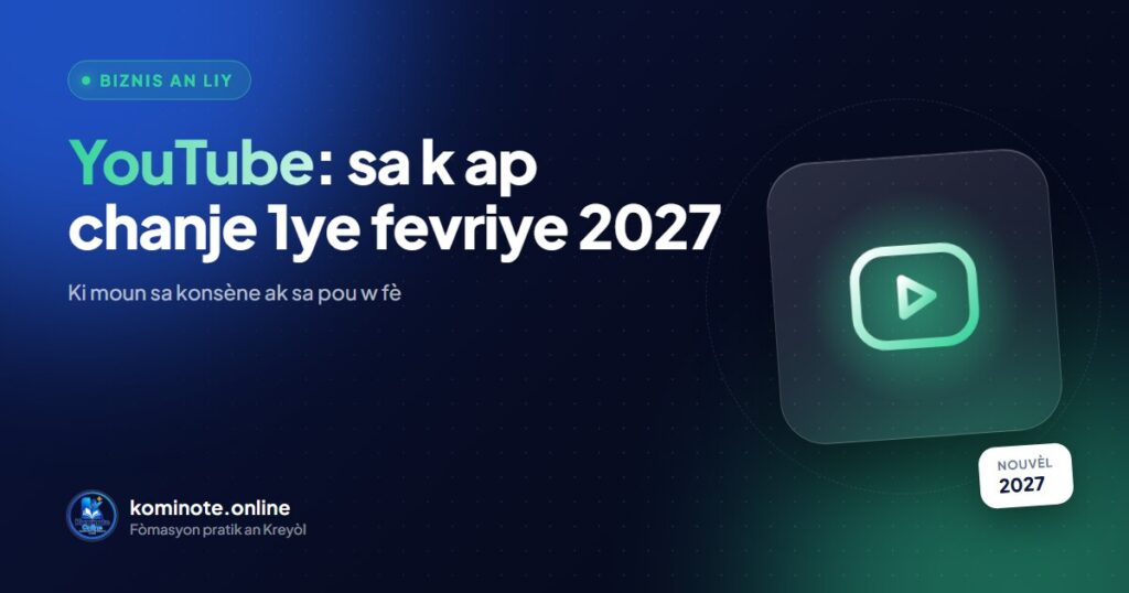 YouTube 2027: 8 000 èdtan olye 4 000 — sa w dwe konnen